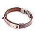 UHIBROS Stainless Steel Leather Bracelet, Men's Leather Rope Wrist Bracelet 8.3 Inch (Grey)