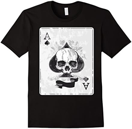 Men's SKULL HEAD ACE OF SPADES MEN'S UNISEX 100% COTTON TEE SHIRT XL Black