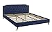 Casa Andrea Milano Modern Bed Frame, Tufted Velvet Headboard and Platform Bed (Navy Blue, Queen)
