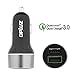 Quick Charge QC3.0 Car Charger, Dual USB Car Vehicle Quick Charging Adapter for Smart Cell Phone - Max 31.5W