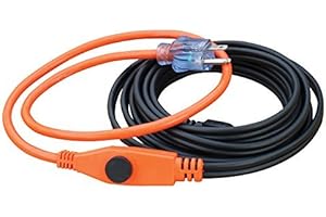 Clear Power Water Pipe Heating Cable - 6ft |Indoor, 42 Watts, Built in Thermostat, With 2ft Power Cord 18/3 SJTW & Indicator Light (CPPH002)