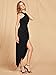 MakeMeChic Women's Sleeveless Split Ruched Halter Party Cocktail Long Dress Black M