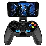 PG-9157 Wireless Bluetooth Game Controller for iPhone, iPad, Android Phone Tablet, Smart TV, TV Box Gamepad + Joystick + Phone Holder Gamepad Trigger PUBG Controller