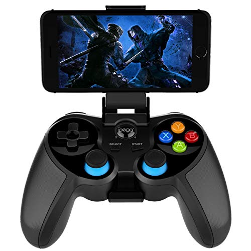 PG-9157 Wireless Bluetooth Game Controller for iPhone, iPad, Android Phone Tablet, Gamepad + Joystick + Phone Holder Gamepad Trigger PUBG Controller Trigger PUBG Controller