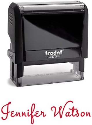 Personal Signature Stamp, Personalized. Self Inking Stamper With Red Ink. Excellent For Bank Deposits Or Labelling Name.