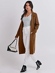 ANRABESS Long Cardigans for Women Lapel 2023 Fall