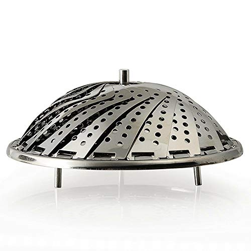 UPZHIJI Steamer Basket Stainless Steel Vegetable Steamer Basket Folding Steamer Insert for Veggie Fish Seafood Cooking, Expandable to Fit Various Size Pot (5.5" to 9")