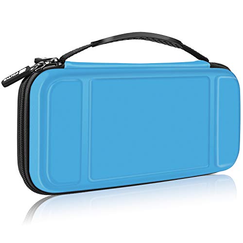Fintie Carry Case for Nintendo Switch – [Shockproof] Hard Shell Protective Cover Portable Travel Bag w/10 Game Card Slots and Inner Pocket for Nintendo Switch Console Joy-Con & Accessories, Blue