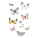 Wyuen 12 Sheets Butterfly Women Temporary Tattoo Stickers Animal Tattoos Body Art Waterproof Hand Fake Sticker (W12-03)