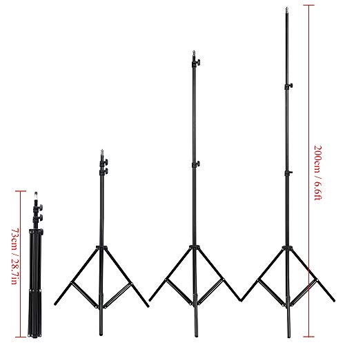 Dunnomart 2m/6.6ft Light Stand Tripod w/ 1/4" Screw for Studio Photo Video Lighting Softbox Flash Lamps Umbrella Reflectors Backgrounds - Thumbnail 4