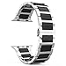 MoKo Compatible Band Replacement for Apple Watch 42mm 44mm Series 4/3/2/1, Stainless Steel Ceramics Link Replacement Strap Bracelet with Butterfly Buckle Clasp - Black (Not Fit iWatch 38mm 40mm)
