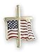 American Flag with Religious Cross Lapel Pin (1 Pin)