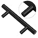 Orgerphy Black 12 Inch Round Sliding Barn Door Pull Handle Set | Black Heavy Duty Solid Steel Gate Handle | for Barn Door Gates Garages Sheds