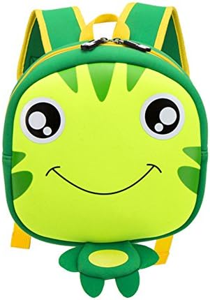 Amint Unisex Animal Design Dackpack Bookbag Toddler Backpack Leash Harness, Frog, Green