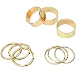 Leegoal Newest Punk Shiny Gold-tone Metal Cute Band Midi Knuckle Ring (1 set of 9pcs)