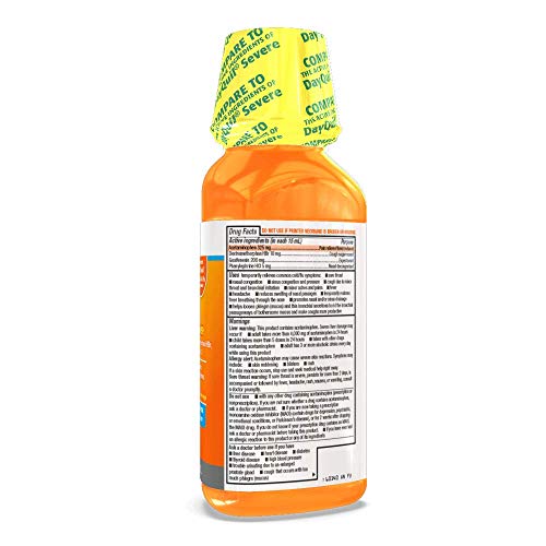 Basic Care Severe Daytime Cold & Flu, Maximum Strength Liquid Cold Medicine; Relieves Aches, Pain, Fever, Cough, Nasal Congestion, Sore Throat, Chest Congestion, 12 Fluid Ounces - Thumbnail 2