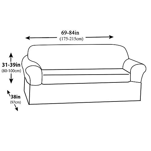 FORCHEER Stretch Sofa Slipcover Printed Plaid Pattern Couch Cover Polyester Spandex Fabric Furniture Pet Protector for Living Room (Sofa,#Pattern Floral 16) - Thumbnail 4