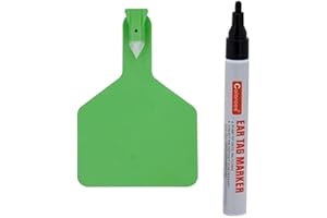Animal Tag ， 50 Pcs/100Pcs Z Tag Blank Large, One Piece TPU Livestock Ear Tags(Green,100pcs+Pen)