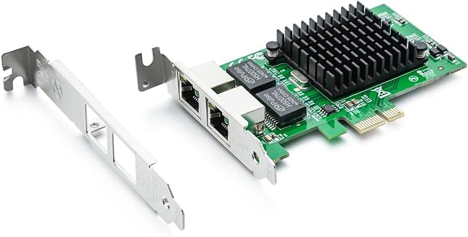 10/100/1000Mbps Gigabit Ethernet Converged Network Adapter (NIC) with Intel 82576 Chip | Ethernet PCI Express Network Card | Dual RJ45 Copper Ports | PCI Express 2.0 X1 | Compare to Intel E1G42ET