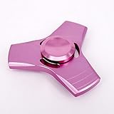 Hot Sale! AMA(TM) Hands Spinner Triangle Fidget Copper Ball Fingertip Bearing Toy EDC Focus Gyro (Pink)