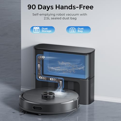 Kilgone Robot Vacuum & Mop, 90-Day Hands-Free, 6000Pa, Self-Empty, LiDAR photo 10