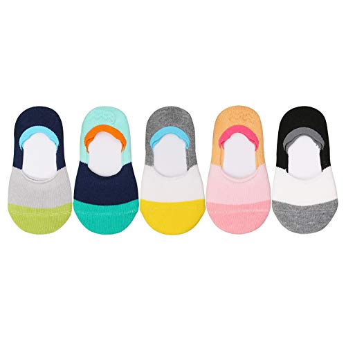 VWU Toddler Socks No Show Kids Baby Low Cut Cotton Socks Anti Slip 1-3/3-5Y (Color Block, 1-3 years old) - Thumbnail 6