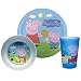 Zak Designs Peppa Pig Kids Dinnerware Set Includes Plate, Bowl, Tumbler and Utensil Tableware, Made of Durable Material and Perfect for Kids (Peppa & George Pig, 5 Piece Set, BPA-Free) primary