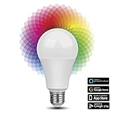 TNP Smart WiFi LED Light Bulb - Wireless Multicolored Home Automation Lighting Support Amazon Echo Alexa Google Home iPhone & Android Smartphone Remote Control Wake Up Timer Dimmable 7W RGB E27 600lm