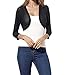 Tandisk Women's 3/4 Sleeve Bolero Sheer Chiffon Shrug Cardigan Black XL