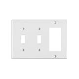 Leviton 80421-W 2-Toggle 1-Decora/GFCI Device Combination Wallplate