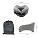 Familamb Travel Pillow Memory Foam U-Shaped Neck Pillow Ergonomic Design Ultra Soft Full Neck Chin Support Adjustable Travel Accessory for Flight Train Car Office Napping Grey