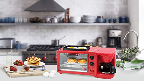 Elite Delux EBK-300R Deluxe Breakfast Station, X-Large, Red