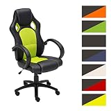 CLP Silla de oficina FIRE, asiento de LUJO ajustable en altura con un revestimiento de cuero sintético, 7 colores para elegir verde