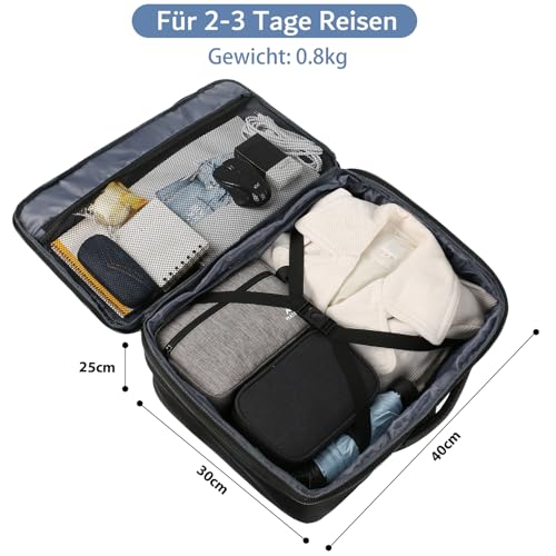 MATEIN Hand Luggage Backpack for Air Travel, black, Business | Reiserucksack Damen, Rucksack Handgepäck Flugzeug, Ryanair Rucksack Herren 40x30x20, Travel Backpack für Kurztrip, Schwarz