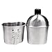 Goetland Stainless Steel WWII US Army Canteen Water Bottle Military Canteen Kit 1QT with 0.5QT Cup Nylon Pouch G.I.