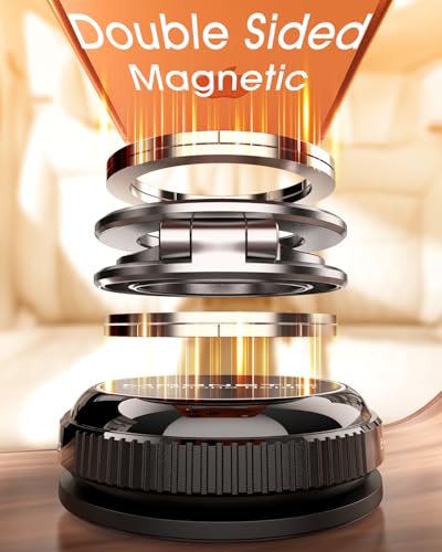 YLLZI Soporte Magnético Móvil Coche, Super Imanes, Ajustable 180° Vertical 360° Horizontal Porte Compatible con iPhone 17 16 15 14 13 12 Pro MAX Plus y Otros Dispositivos