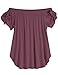 Just Quella Women's Off The Shoulder Short Sleeve Top Blouse 0321 (XL, Cameo Brown)