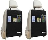 lebogner Kick Mat Auto Seat Back Protectors + Organizer Pockets Luxury Seat Covers For The Back Of Your Front Seats 2 Pack, X-Large Car Back Seat Protectors, Backseat Child Kick Guard Seat Saver