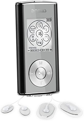 FDA Cleared Rechargeable Tens Unit Pulse Stimulator, DOMAS Pain Relief Impulse Mini Massager with 6 Modes, 2 Channels 4 Pads for Pain Management Back Pain and Rehabilitation