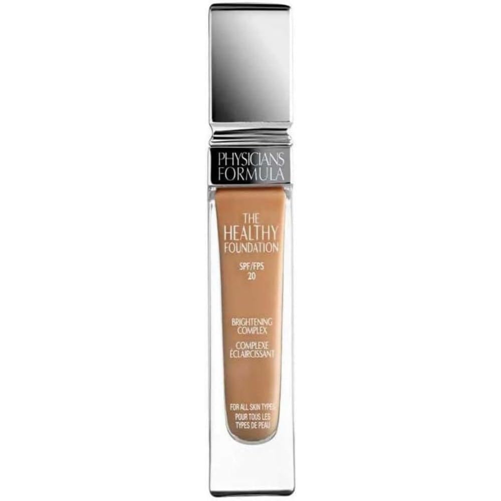 Physicians Formula The Healthy Foundation, Long-Wearing, Lightweight and Buildable Liquid Foundation with a Satin Finish, MN4 Shade