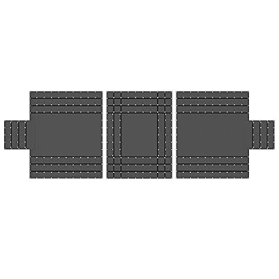 US Cargo Control 14 oz. 3 Pc. Lumber Tarp - Ends: 24' x 20' (8' Drop); Mid: 24' x 18' - Black
