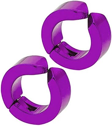 Amazon G ノンホールピアス シンプル メンズ 人気 イヤーカフ セット イヤリング カフ フェイクピアス フェイクリング ステンレス イヤリング カラー パープル パープル 2個 両耳 プレーン 無地 幅あり ボディピアス 通販
