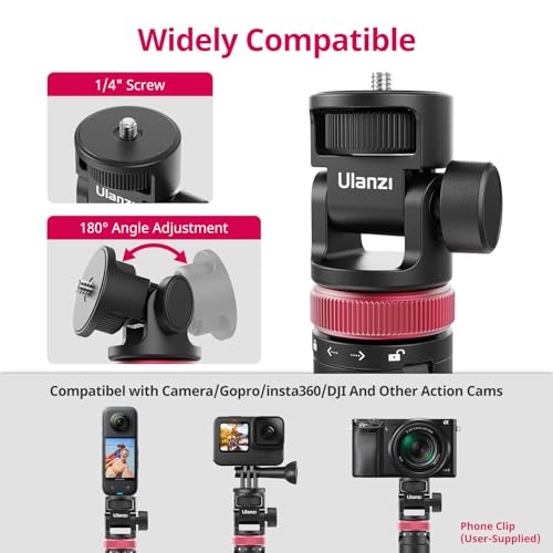 ULANZI Select 59in Selfie Tripod for Camera - MT-71 Invisible Long Extendable Selfie Vlog Handle Portable Lightweight Tripod Stand 7 Sections for Action Cameras