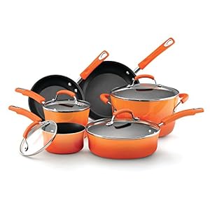 ray rachael cookware amazon orange nonstick piece enamel hard gradient pans pots