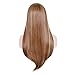 SiYi Long Light Brown Wig with Bangs Blonde Highlights Straight Synthetic Full Wig Heat Resistant Costume Wig for Women Girl and lady's hair natural color party hairstyle