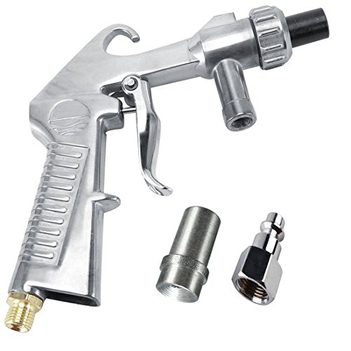 Jewboer Air Sandblaster Sandblasting Blast Gun with Iron Nozzles Connector Tube Derusting Tool Kit for Sandblast Cabinets