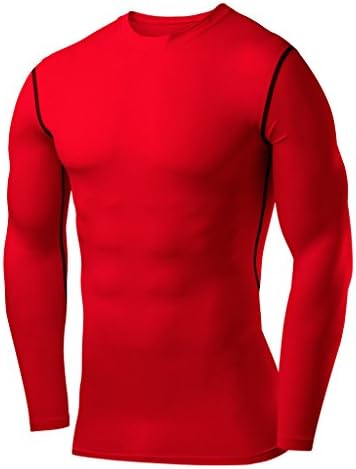 PowerLayer Men's & Boy's Compression Shirt Base Layer Top Long Sleeve Thermal - Crew Neck