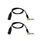 Audio 2000s E14103P2 1/4" TRS Right Angle to XLR Male 3 Feet Audio Cable (2 Pack)