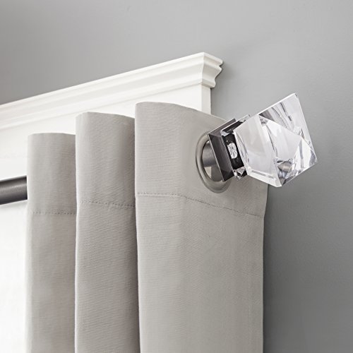 Value Pack of Sheffield Home, AMG, and Enchante Accessories, Diamond Curtain Rod, 42 to 120-Inch, 4 Pack, Pewter