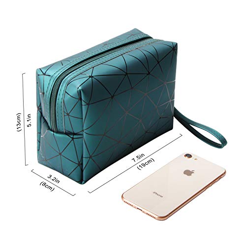 Makeup Bag Small Travel Portable Multifunctional for Cosmetics Make Up Tools with Mini Makeup Brush Set Sponge Gift for Women Girls - Thumbnail 4